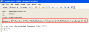Finished Email Showing Attachments