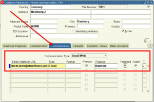 Customer Communication Form - Oracle EBS