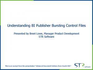 Undstanding Bursting Control Files in Oracle EBS R12