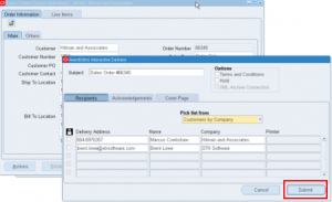Sales Order Acknowledgement Submission
