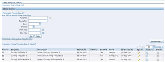 Manage Templates Query - Advanced Collections