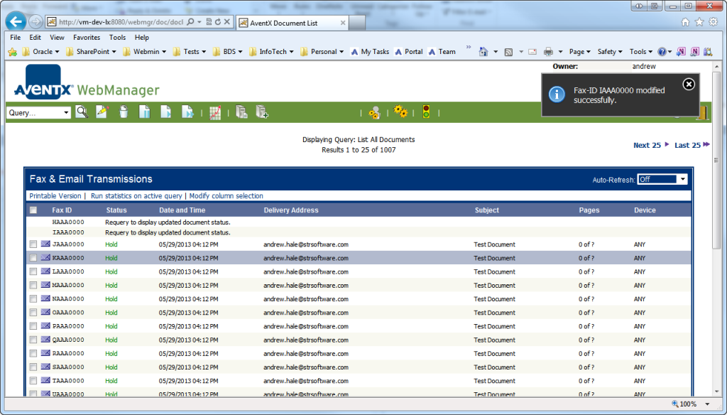 AventX WebManager toast popups