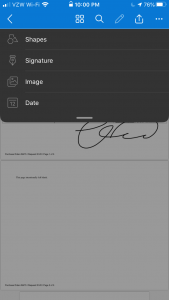 OneDrive iOS application Mark Up tools