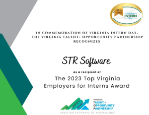 V-TOP Top Employer for Interns 2023 Richmond, VA Award