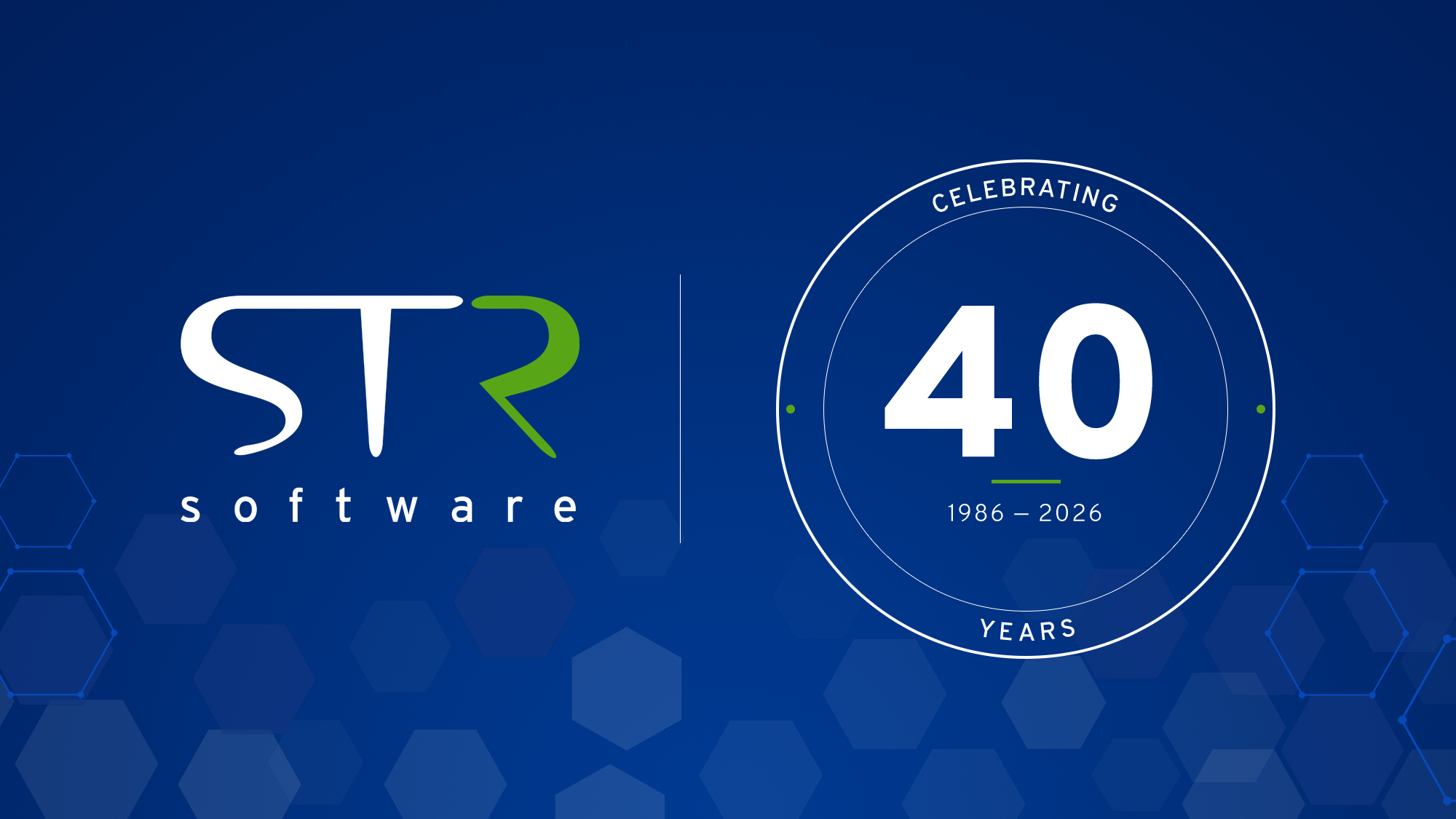 STR_Software_40_Years STR Software Logo with 40th Anniversary Badge